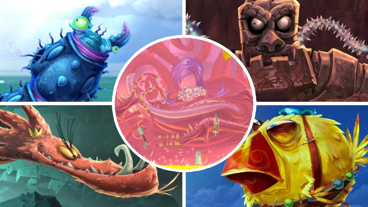 Rayman Legends - All Back to Origin Bosses (No Damage)