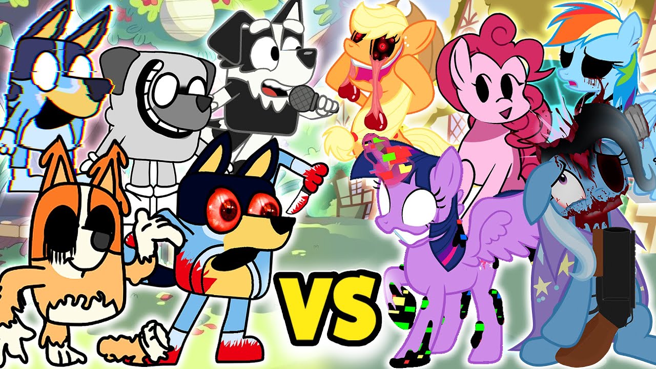 Bluey VS My Little Pony ALL PHASES | Friday Night Funkin' - MLP Phase (FNF Mod)