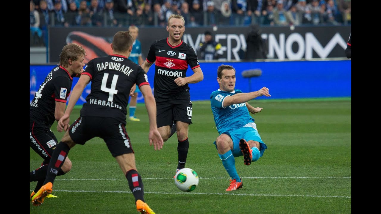 Зенит (Санкт-Петербург, Россия) - СПАРТАК 4:2, Чемпионат России - 2013-2014