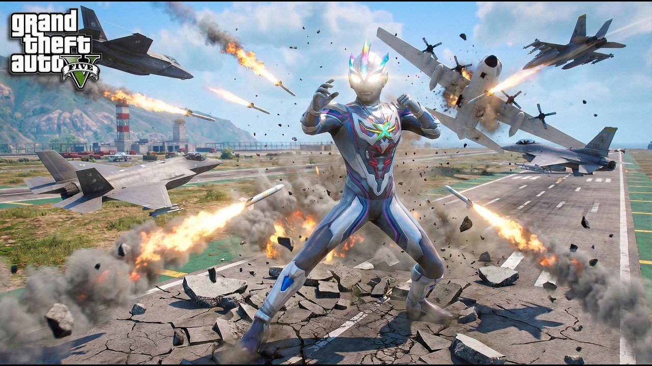 GTA 5 - Ultraman Exceed X Attack The City
