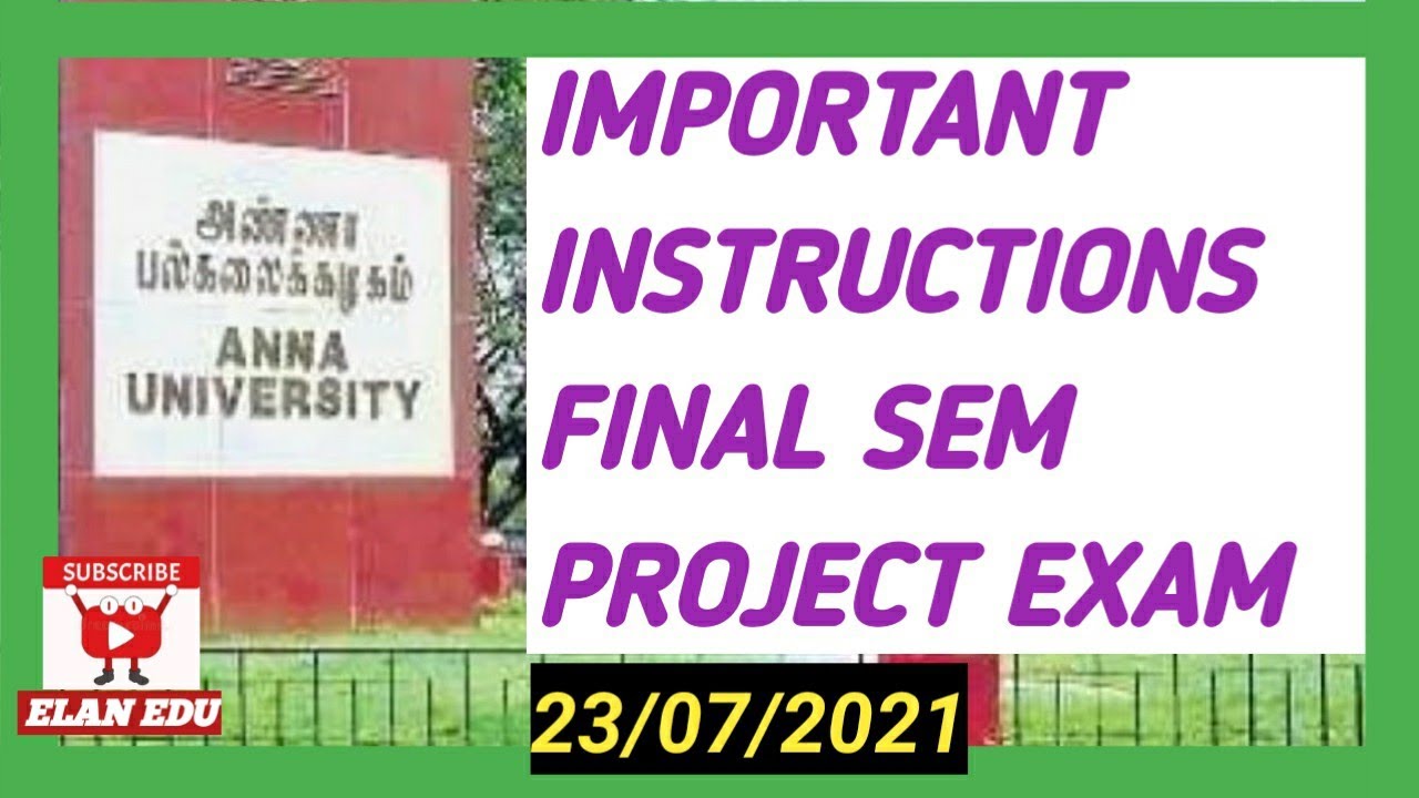 ANNA UNIVERSITY||IMPORTANT INSTRUCTIONS||PROJECT PHASE||தமிழில்