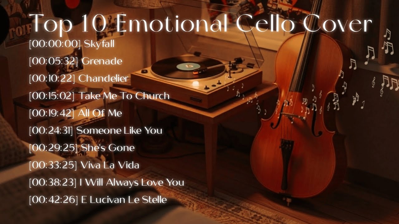 Top 10 Solo Cello Cover of Popular Song by The Cellow | Emotional Cello Instrumental