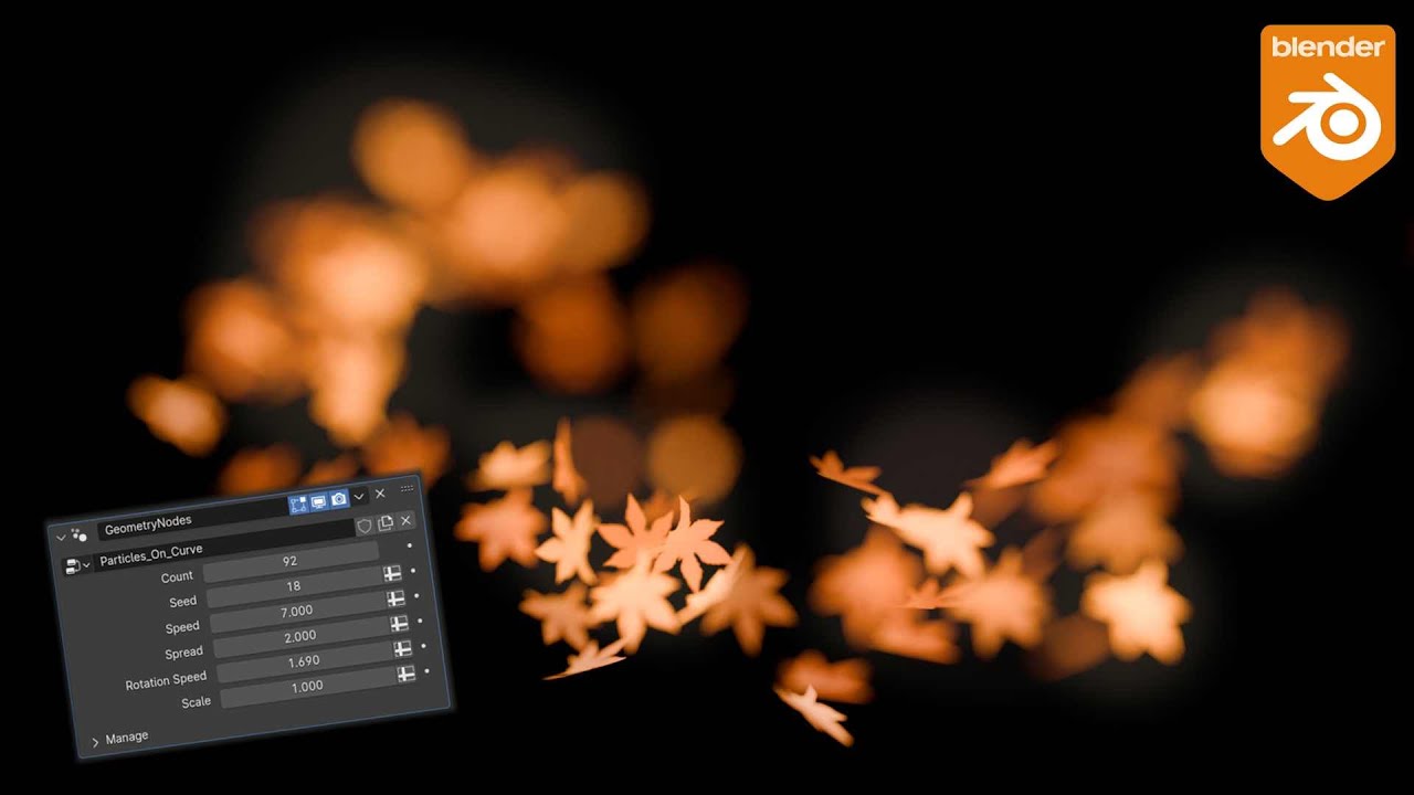 Particle flow on Curve - Geo Nodes Blender