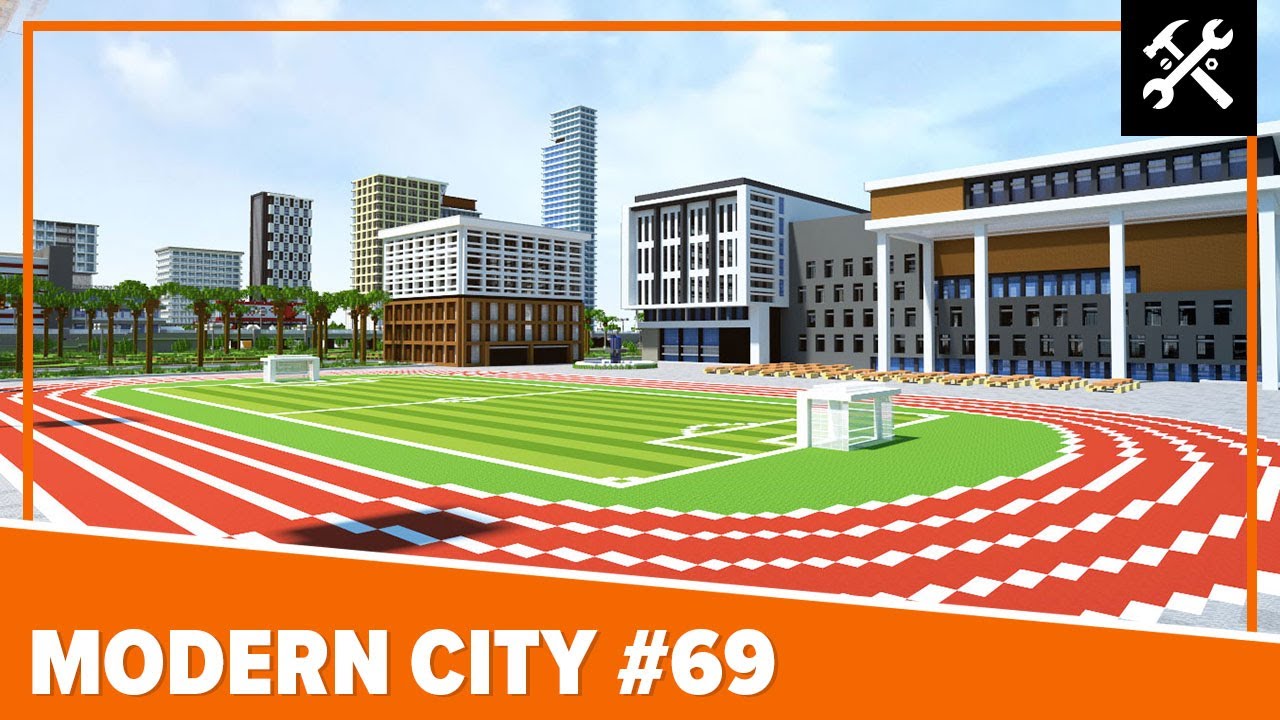 Modern City #69: High School - Minecraft Timelapse