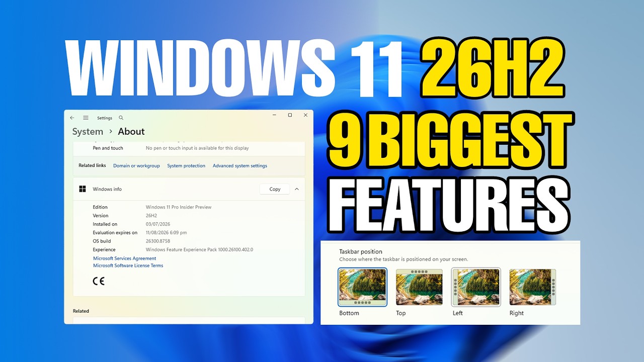 9 New Features Coming with Windows 11 26H2