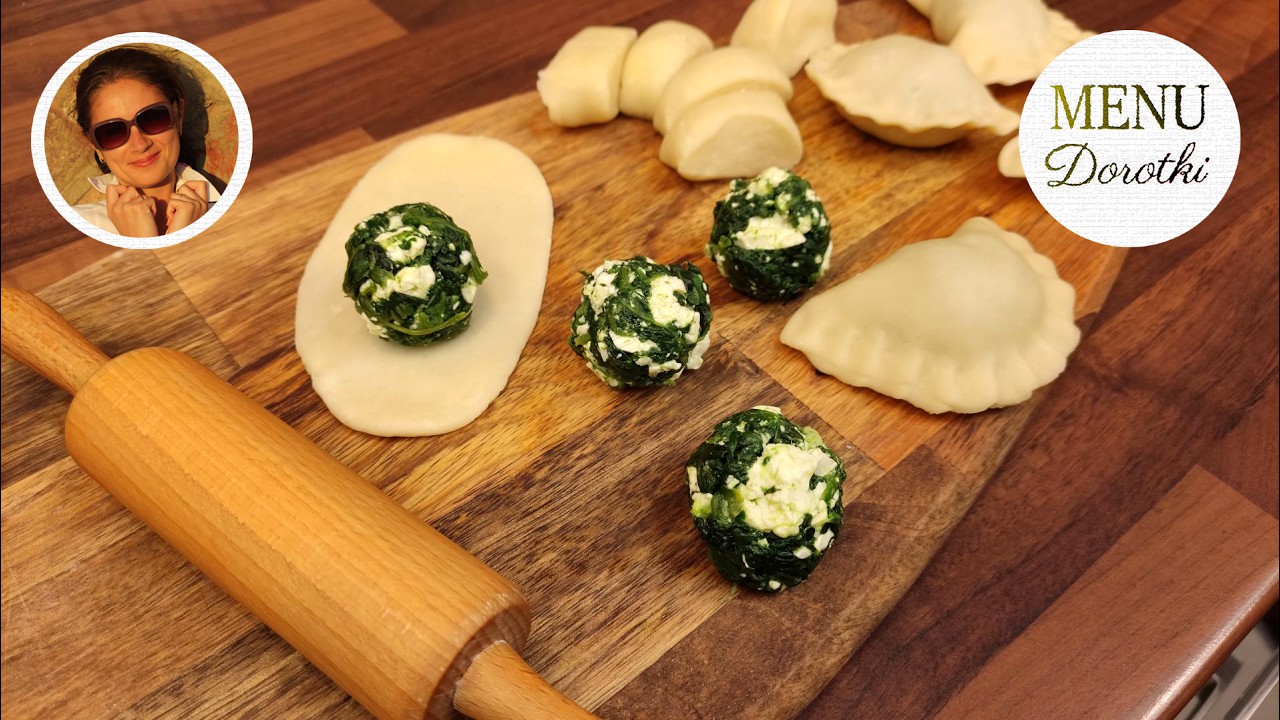 Pyszne pierogi ze szpinakiem i serem feta. Jak szybko zrobić ciasto na pierogi i farsz. MENU Dorotki