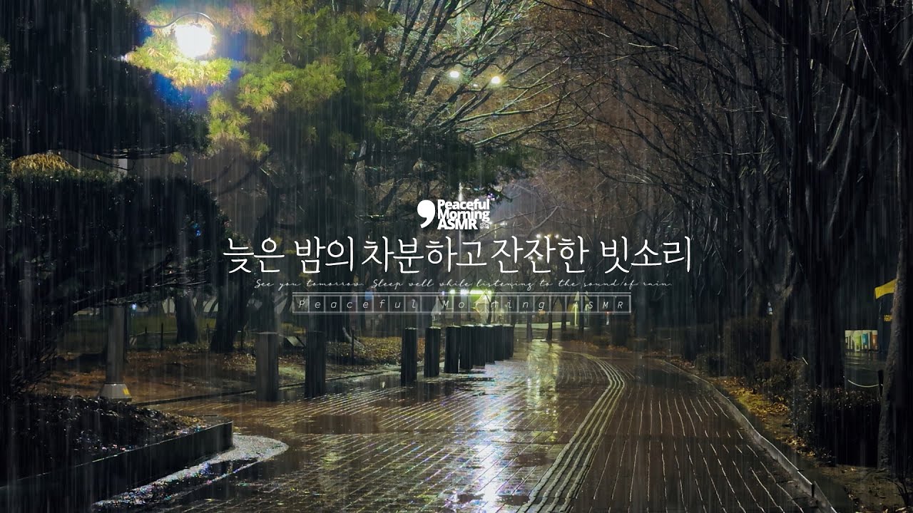 Успокаивающий и расслабляющий звук дождя ASMR поздним вечером 🌧️