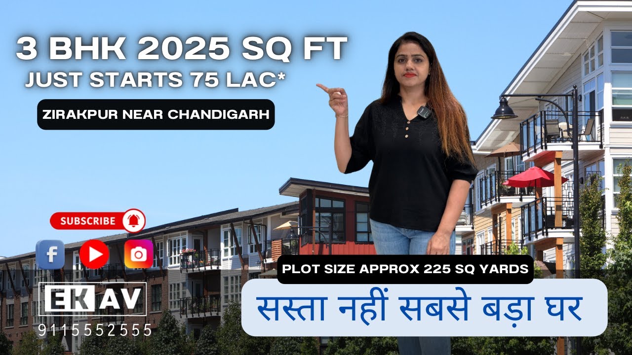 LARGEST 3BHK Apartment in Zirakpur Near Chandigarh 2025 SQFT!
