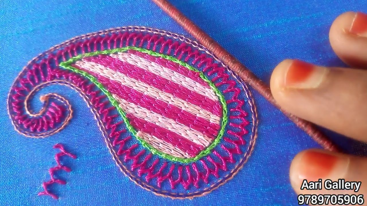 Aari work class #8|aari online class |aari y type button hole stitch|aari mat filling|Aari Gallery