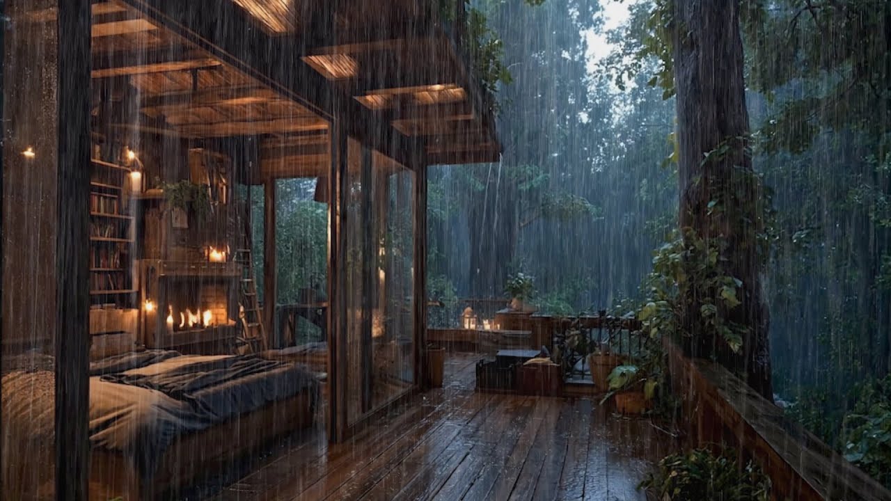 Best Rain in the Forest at Night 🌲 Falling Asleep & Deep Relaxation With Relaxing Rain Sounds