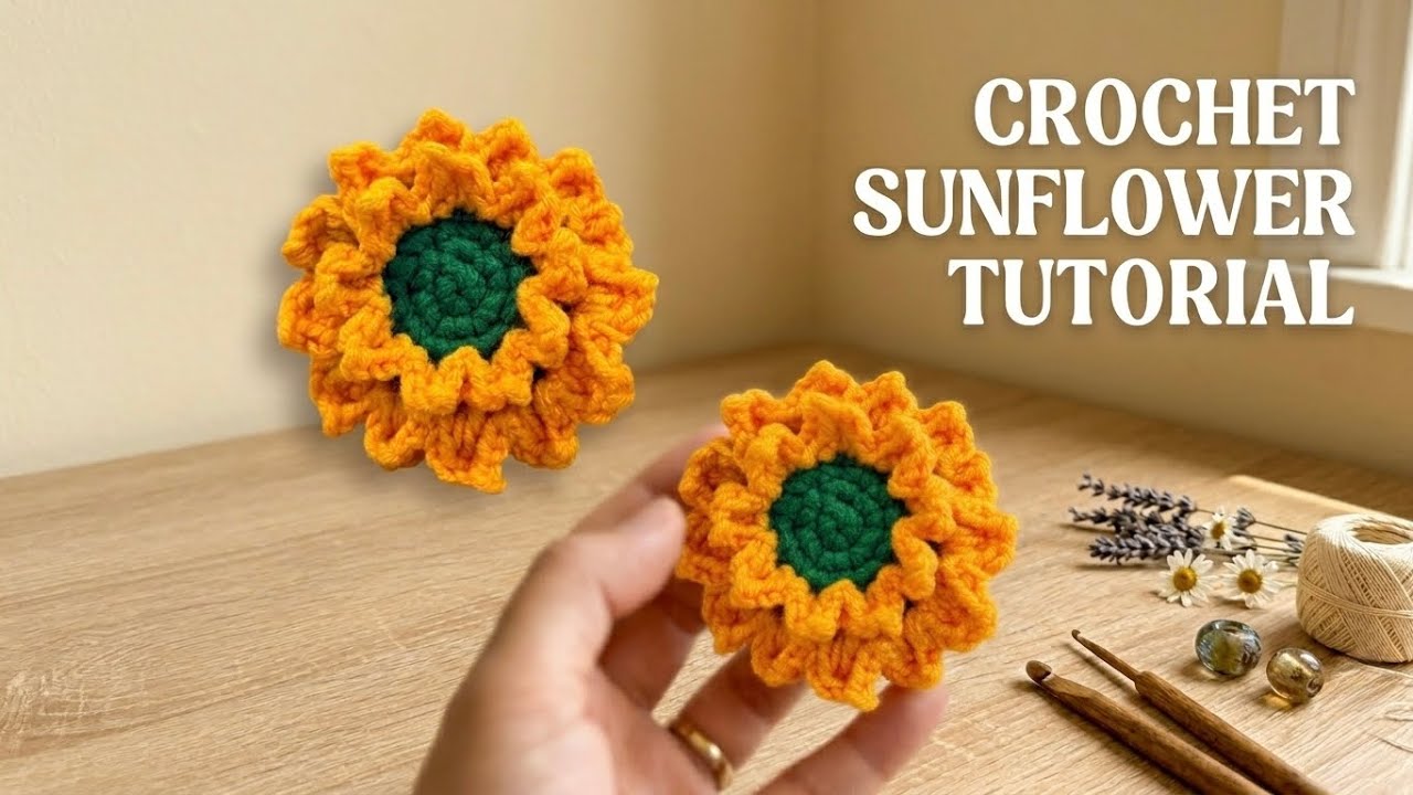 How to Crochet a Sunflower 🌻 | Quick & Easy Step-by-Step Tutorial