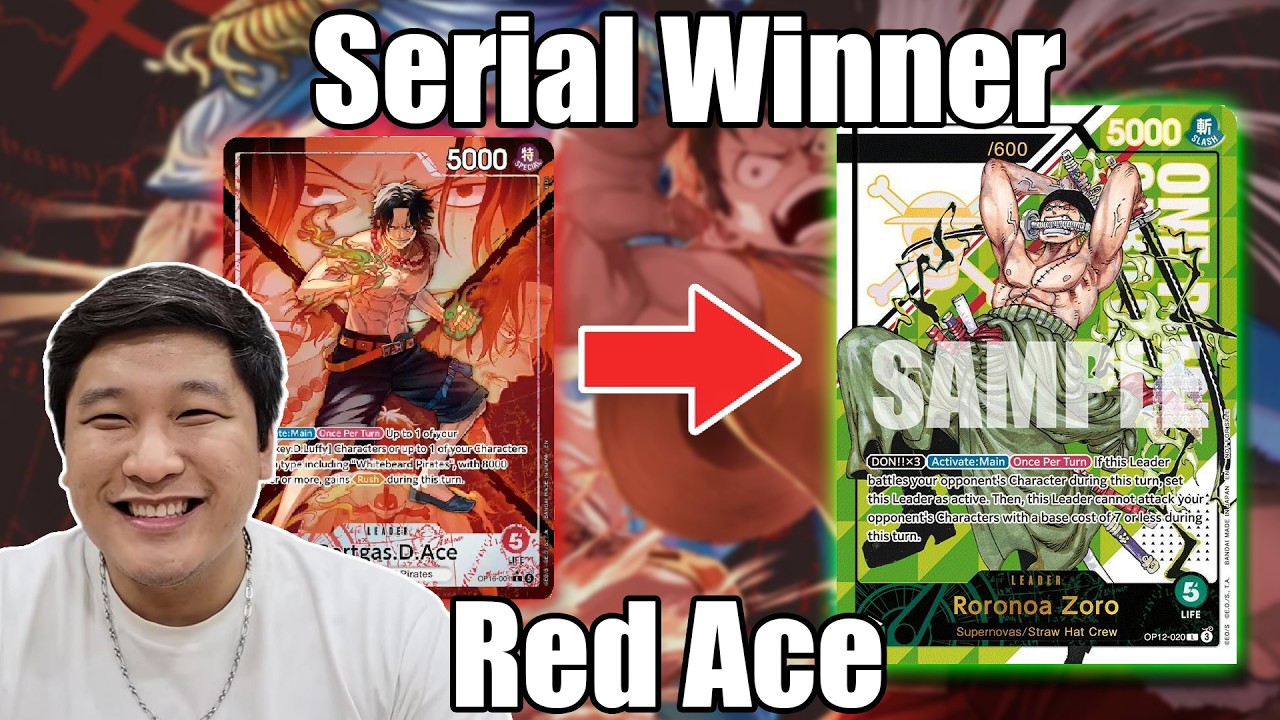Red Ace выиграл серийную карту | Обзор топ-4 колоды Red Ace | Карточная игра One Piece