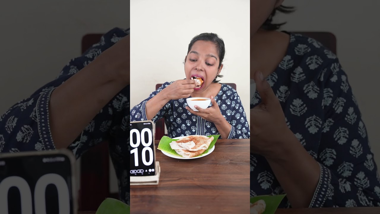 40 SECOND  Dosa Eating Challenge  #shorts #minkutinku  #ashortaday #eatingchallenge #southindianfood