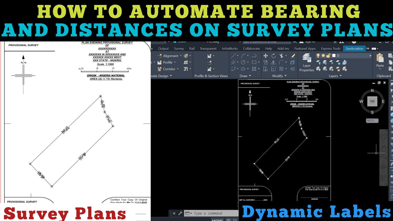 How to AUTOMATE BEARING AND DISTANCES on Survey Plans (2) || Auto-Label in CAD