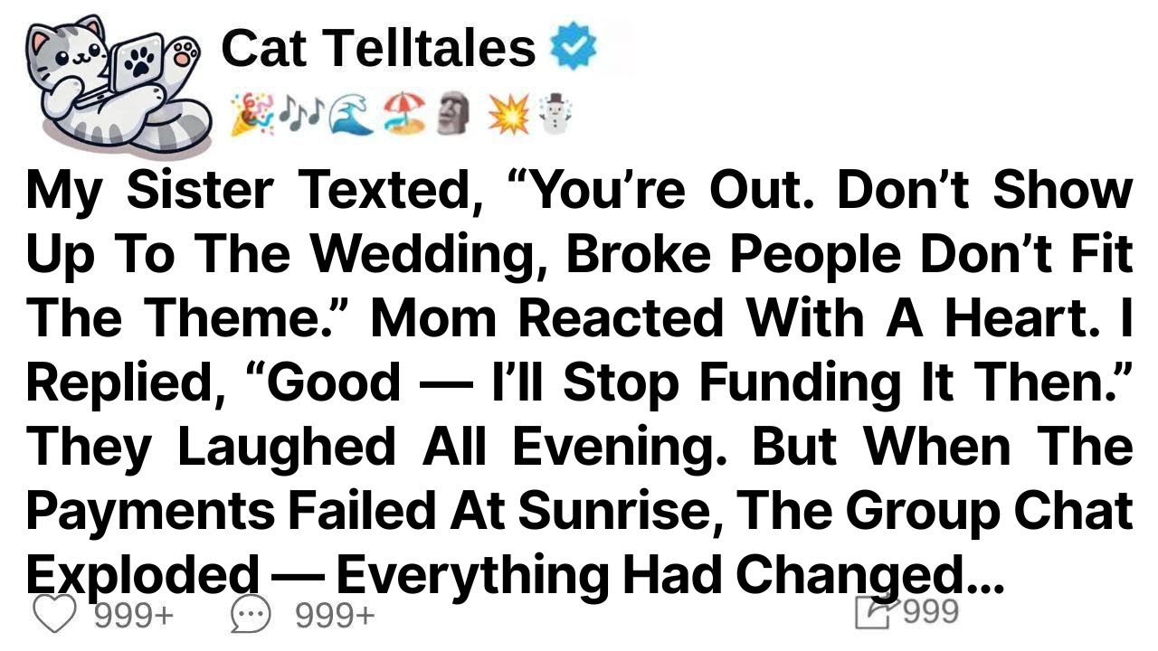 My Sister Texted, “You’re Out. Don’t Show Up To The Wedding, Broke People Don’t Fit The Theme.”Mom..