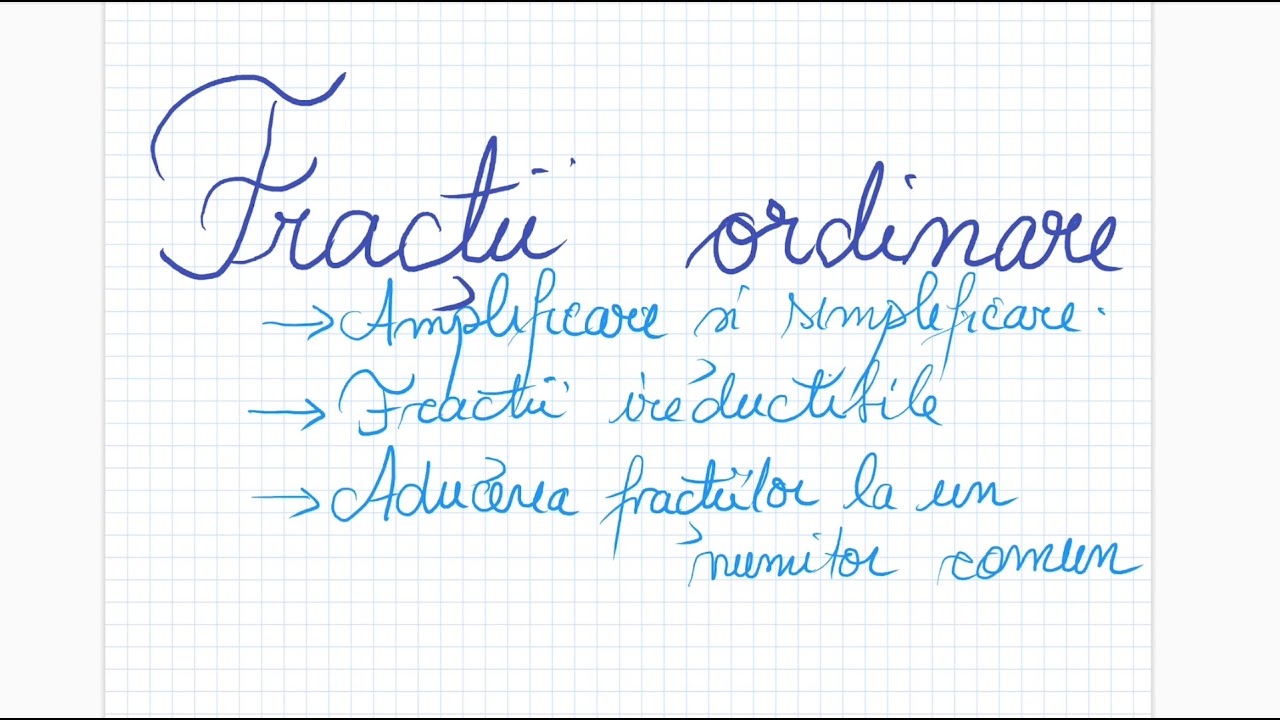Fractii ordinare (2) - Amplificare, Simplificare, Aducerea la acelasi numitor