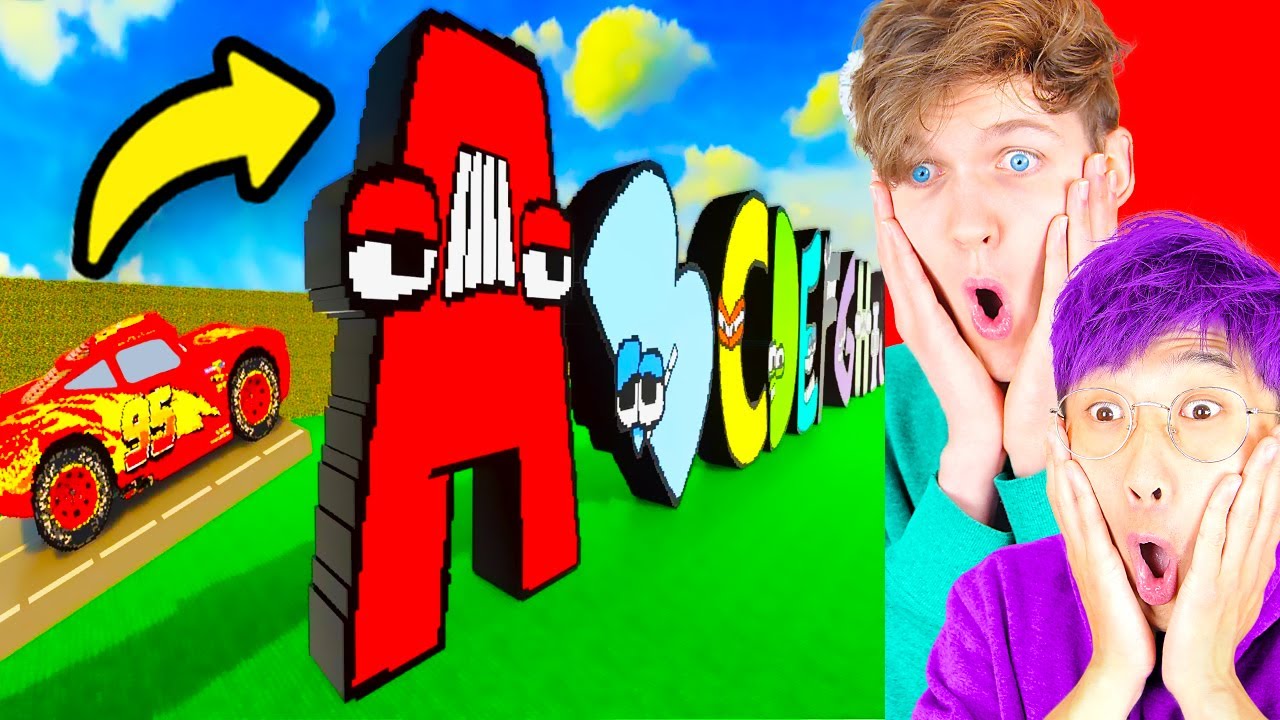 Какая буква из ALPHABET LORE имеет самый длинный прыжок!? (RAINBOW FRIENDS против ALPHABET LORE!)