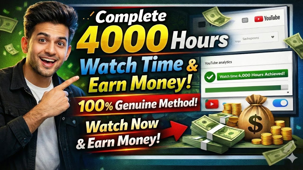 🔥 4000 Watch Hours Kaise Pura Kare | free REAL & LEGIT YouTube Strategy (No Fake Tricks!)