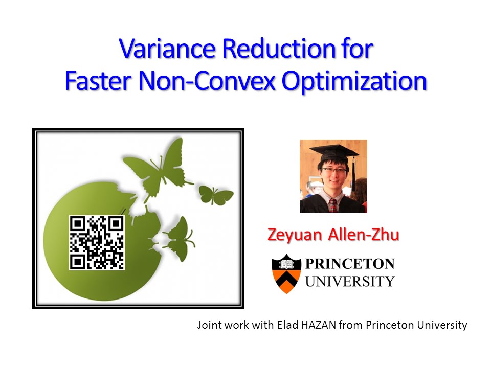 Three ICML 2016 Talks on Optimization