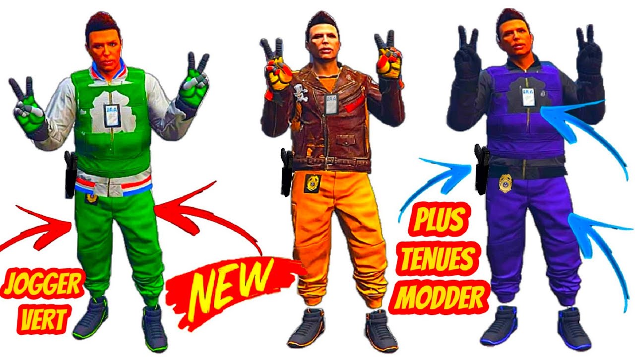 JOGGERS VERT COMMENT AVOIR LES JOGGERS VERT ORANGE VIOLET TENUE MODDER GTA 5 ONLINE