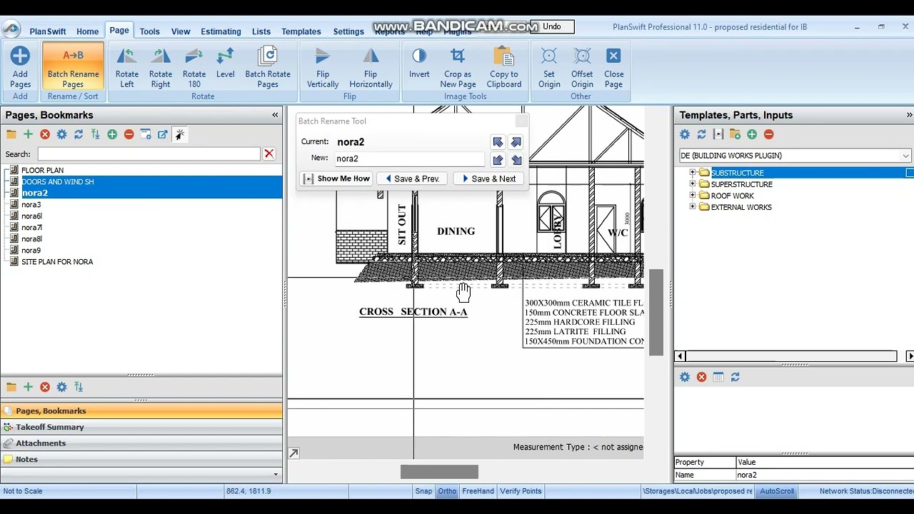Planswift Job Importation  Page Rename #planswift #architecture #engineering  #construction