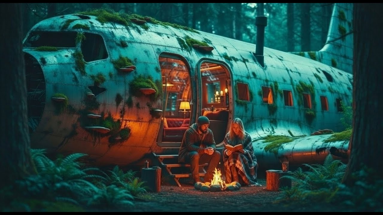 This Man Built a Cozy Home Inside an Abandoned Airplane Alone