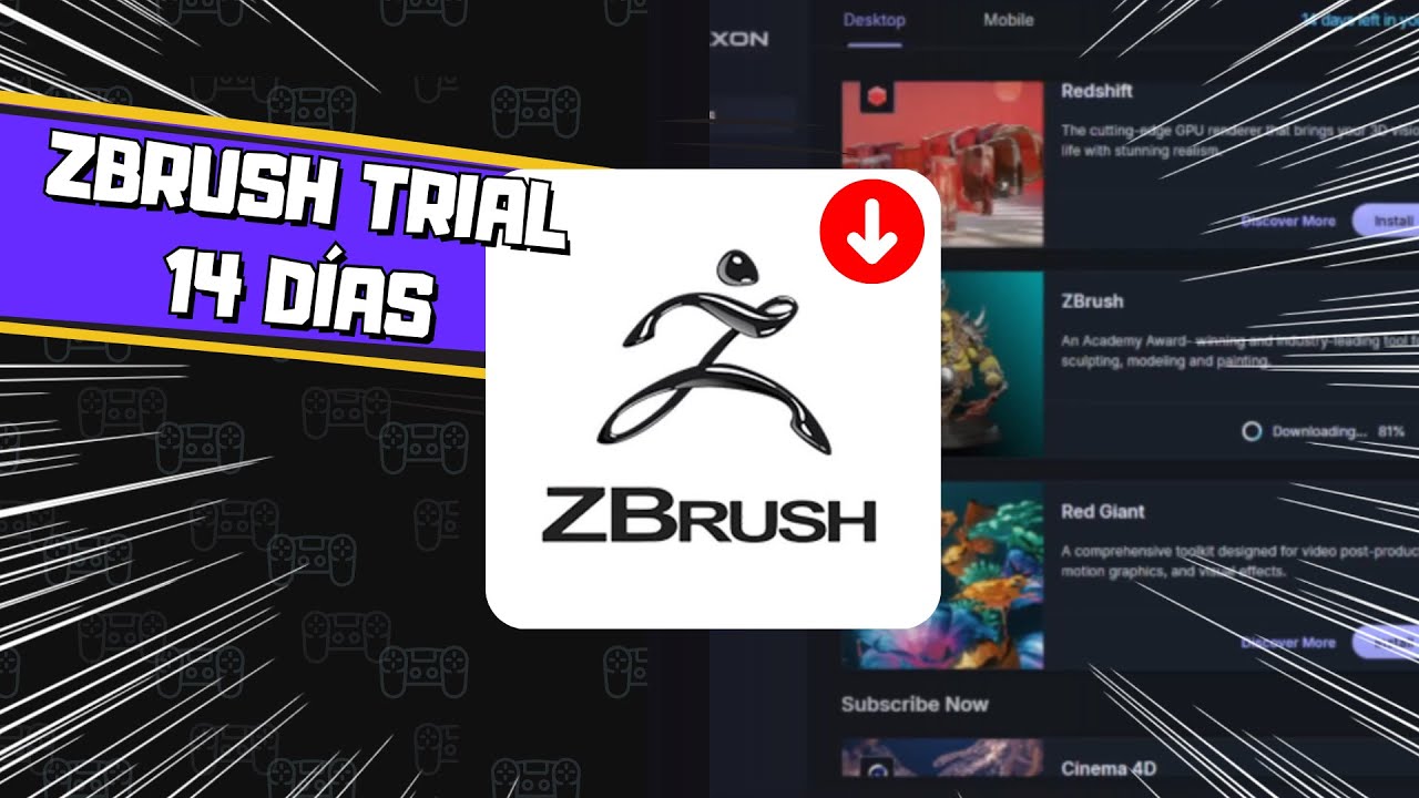 Aprende a instalar el programa Zbrush y obtén 14 días de Trial