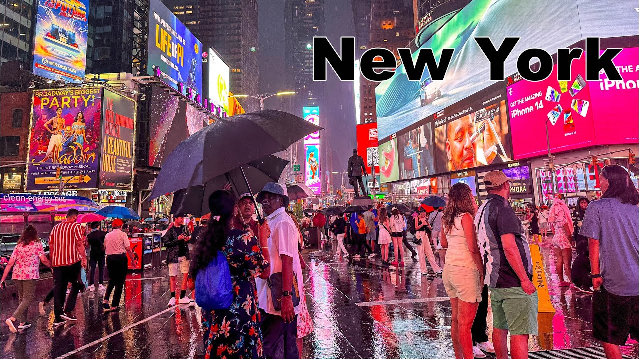 [4k] New York City Virtual Walk 🗽 Times Square, Manhattan W 42nd St 🚕NYC Summer Walking Tour 2023