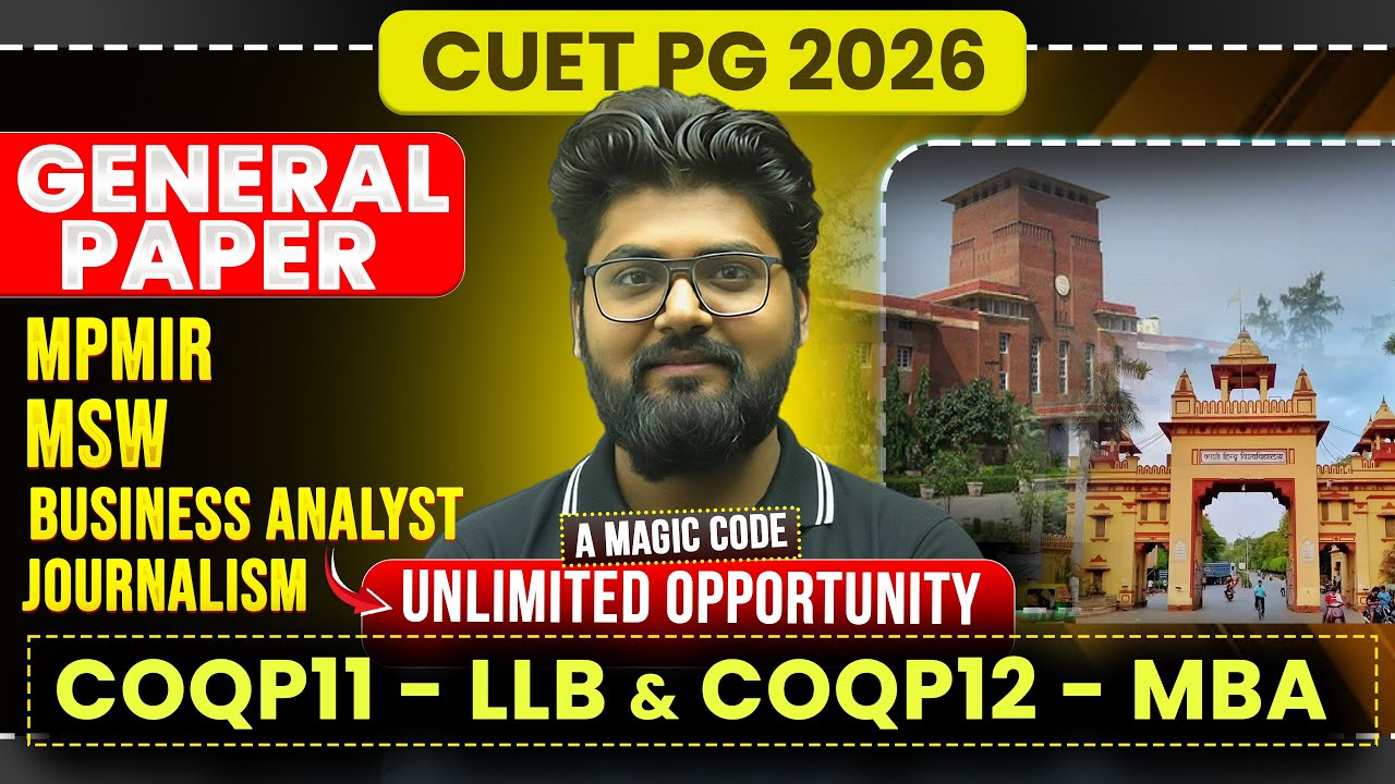 Courses through 𝐂𝐎𝐐𝐏𝟏𝟏 cuet pg 2026 General Paper | cuet pg 2026 coqp11 crash course | Shubham Sir