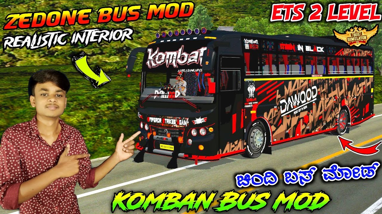 😍 NEW ZEDONE BUS MOD FOR BUSSID 🤩 KOMBAN BUS MOD FOR BUSSID  REALISTIC BUS MOD IN KANNADA 💛❤️