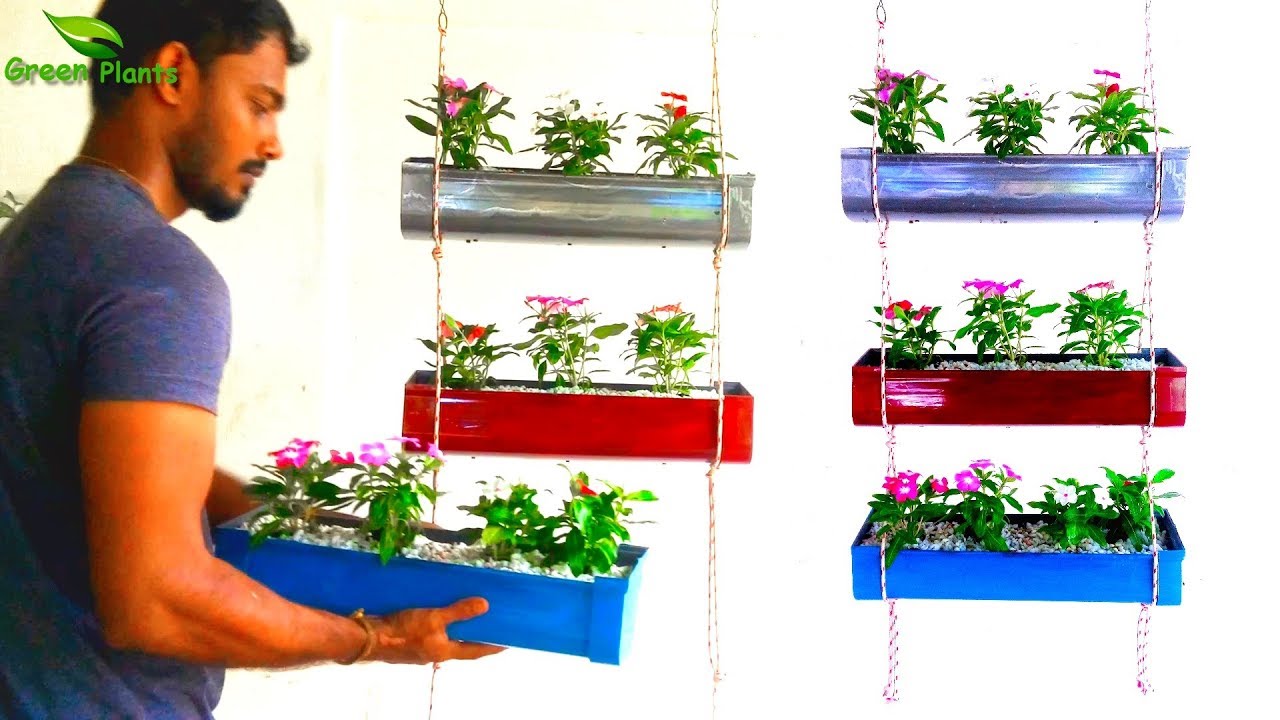 How to Make Vertical Garden! Indoor and Outdoor String Vertical Garden Planter//GREEN PLANTS