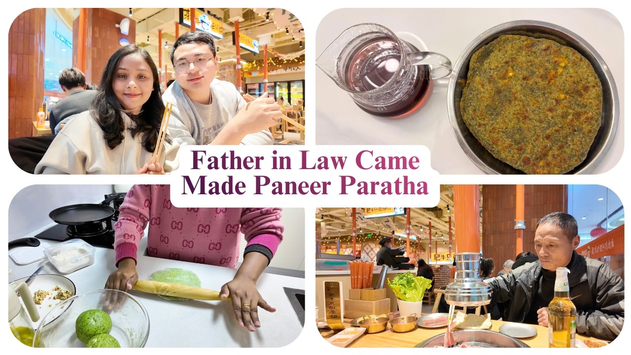 Father in Law Came Back home for Holidays | I made Paneer Paratha for First Time