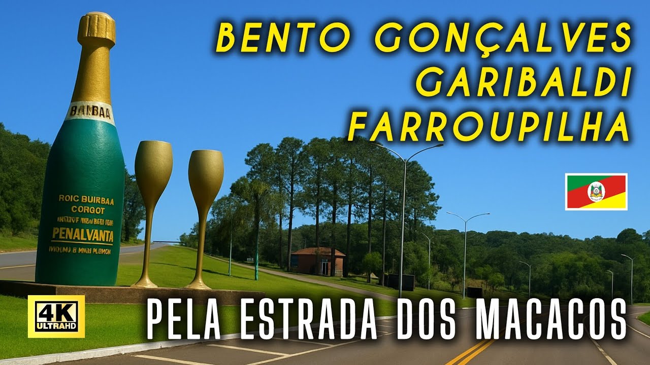 Serra Gaúcha | Rota Morro do Macaco | De Bento Gonçalves à Farroupilha | 4K