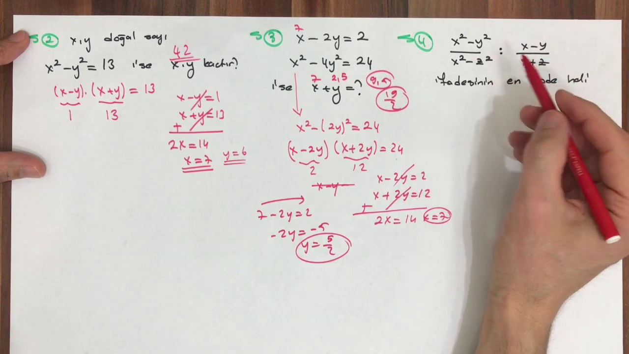 ÇARPANLARA AYIRMA -1 ( ortak çarpan parantezi ve iki kare farkı)