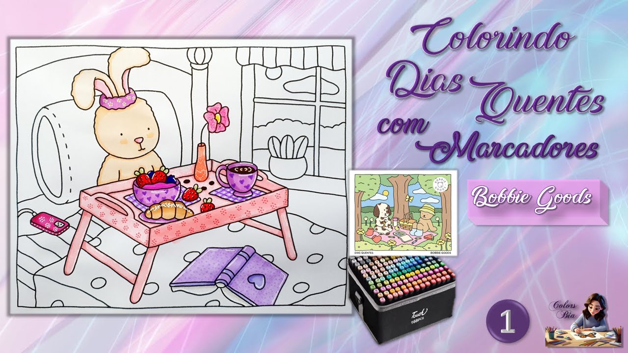 Colorindo o livro Dias Quentes - Spring-Summer - Bobbie Goods - Café na Cama - Parte 1