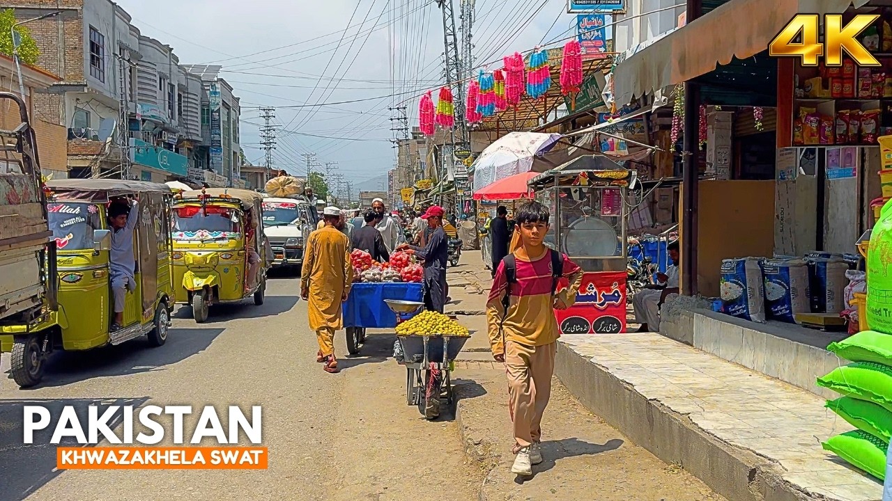 🇵🇰 4K Walk: Inside Swat Valley&rsquo;s Most Intense Crossroads | The Hidden Khwaza Khela Bazar