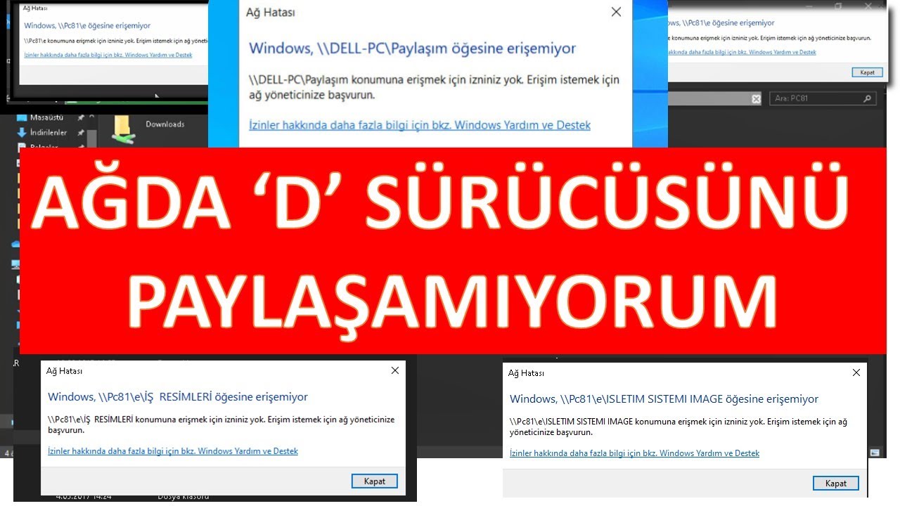 Ağda D Sürücüsünü Paylaşıma Açamıyorum ! Paylaşım öğesine erişemiyor sorunu