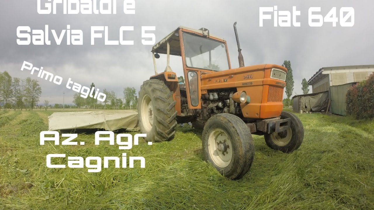 Fiat 640 - Gribaldi e Salvia FLC5 - Falciatura primo taglio - Grass mowing -Az. Agr. Cagnin