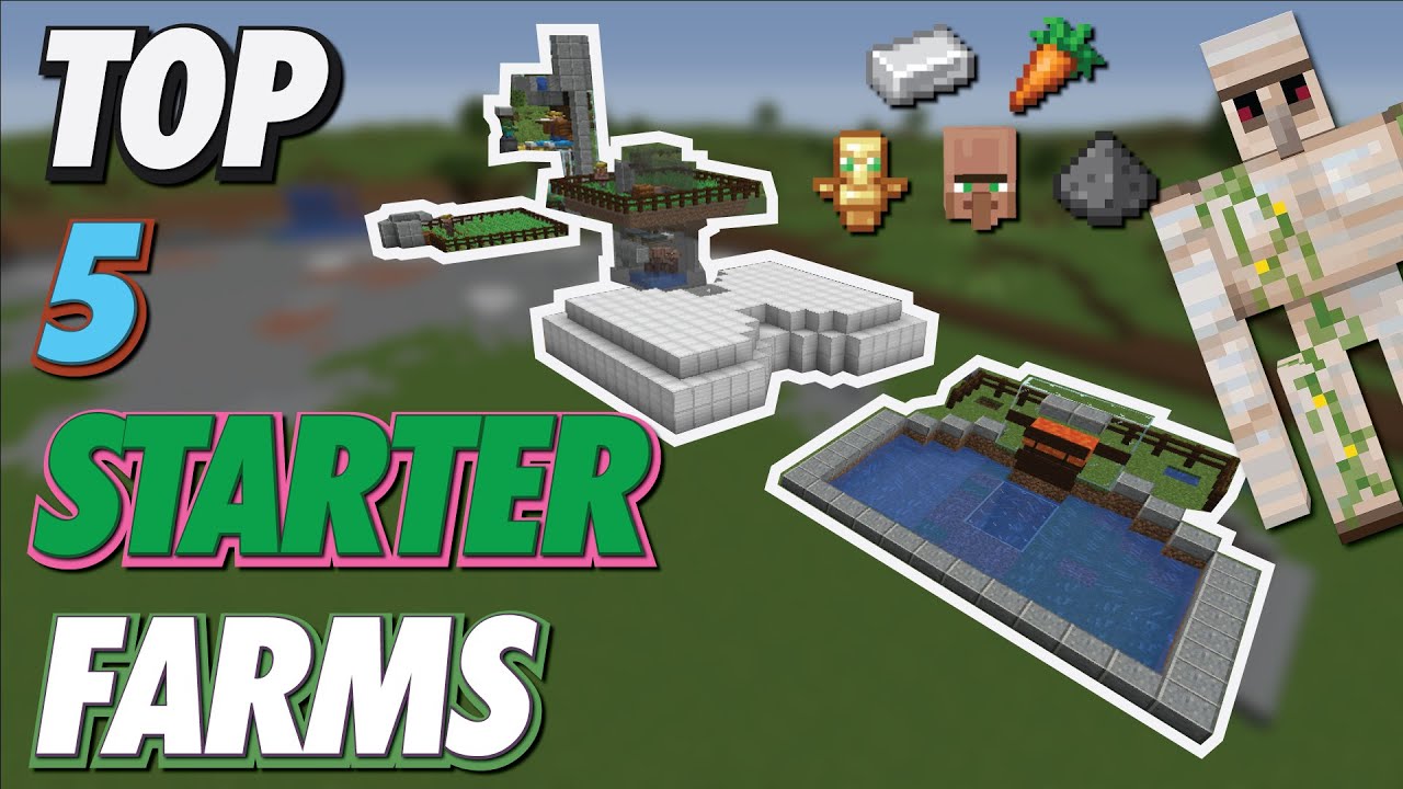 Minecraft Top 5 EARLY GAME Farms - For Every Survival World (MC 1.21)