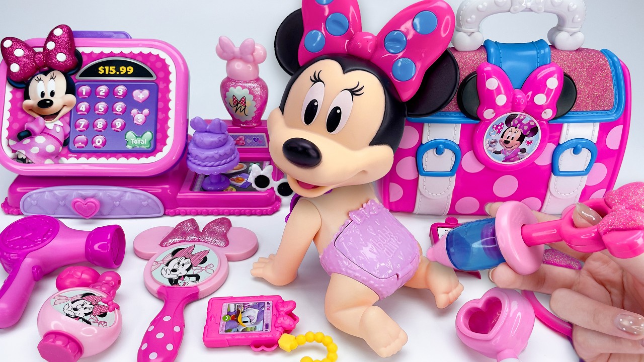 Minnie Mouse 2026🎀 Set Unboxing del Maquillaje y Juego M&eacute;dico Rosa de Minnie Disney ASMR