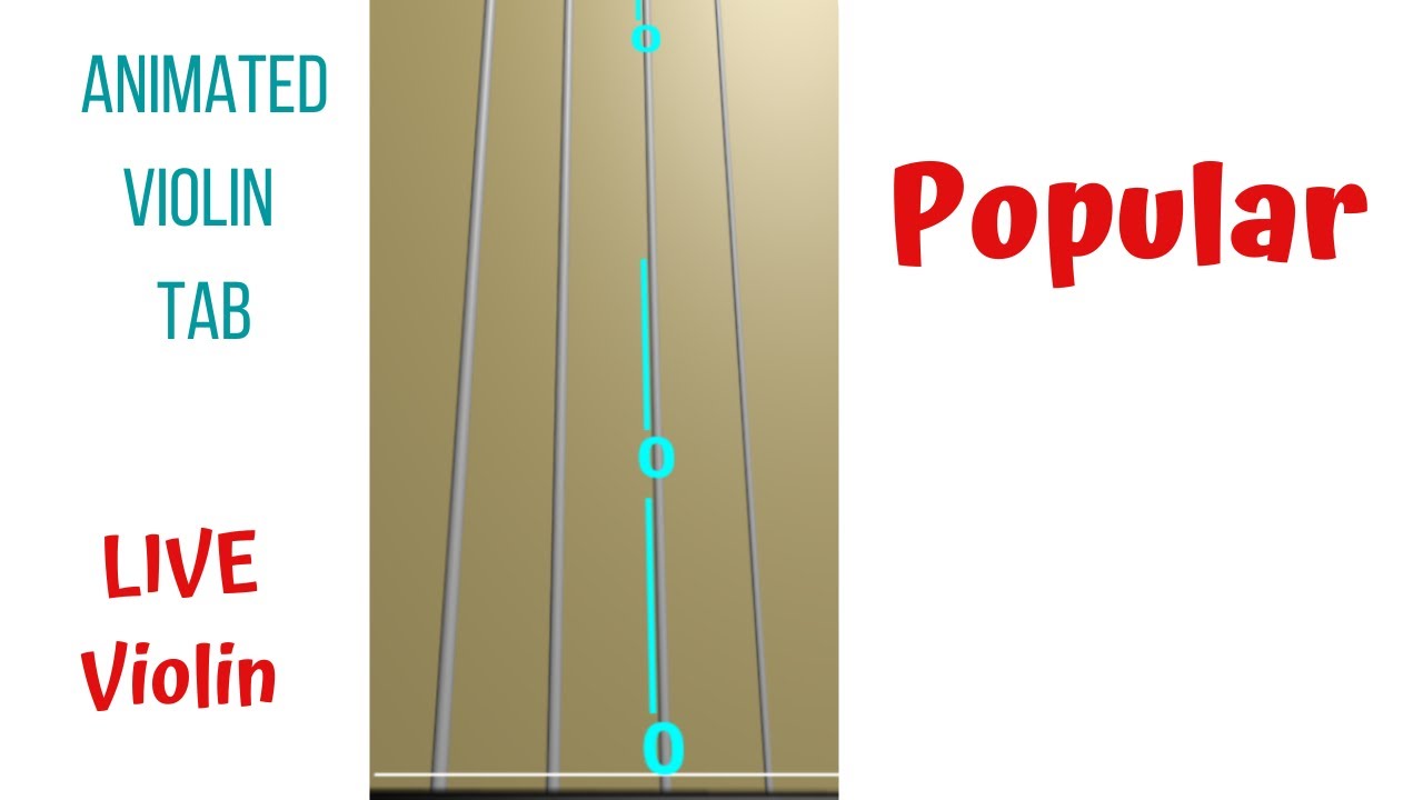 POPULAR 🎭 from Wicked | Animated Violin TAB Tutorial with Live Violin Sound 🎻