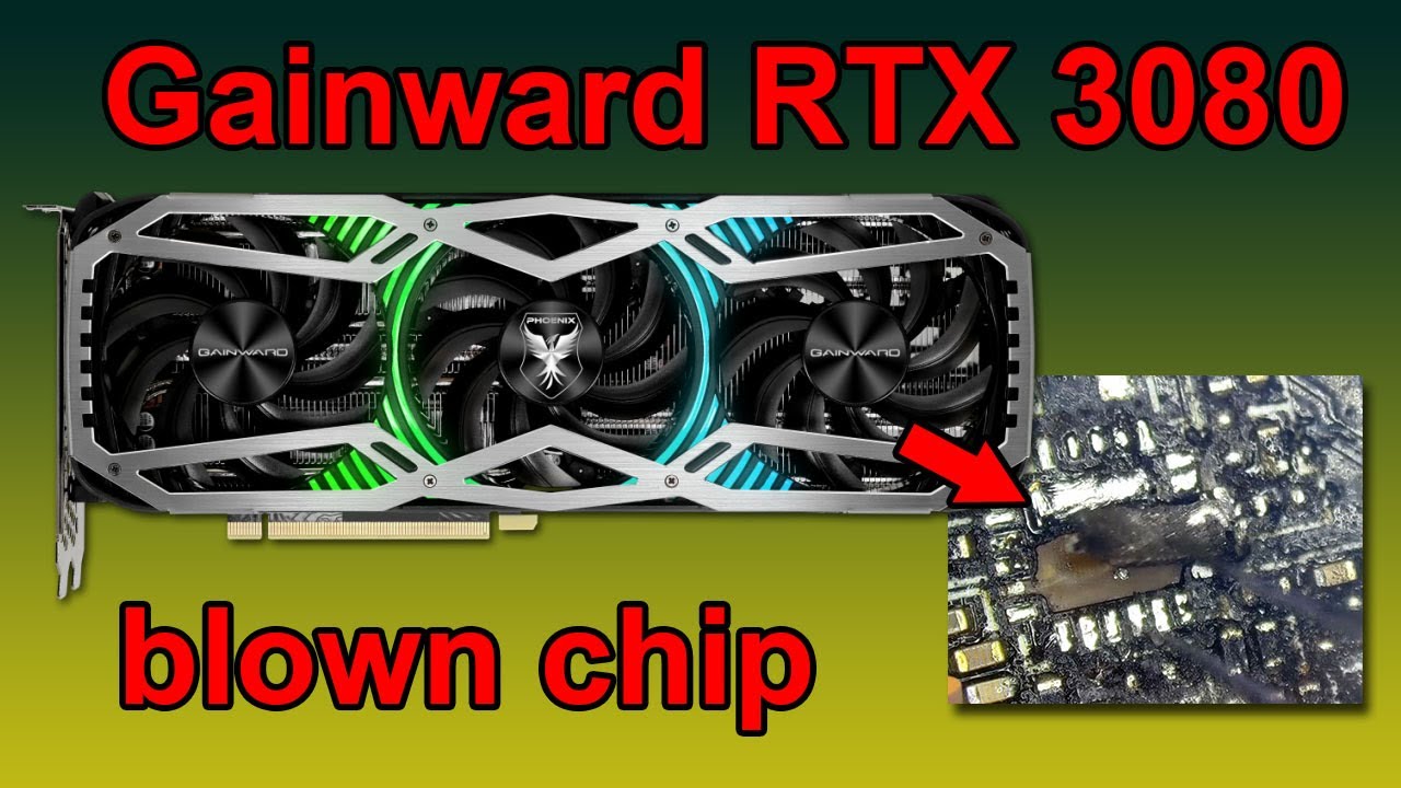 Gainward RTX 3080 with a blown chip. Two blown chips actually...