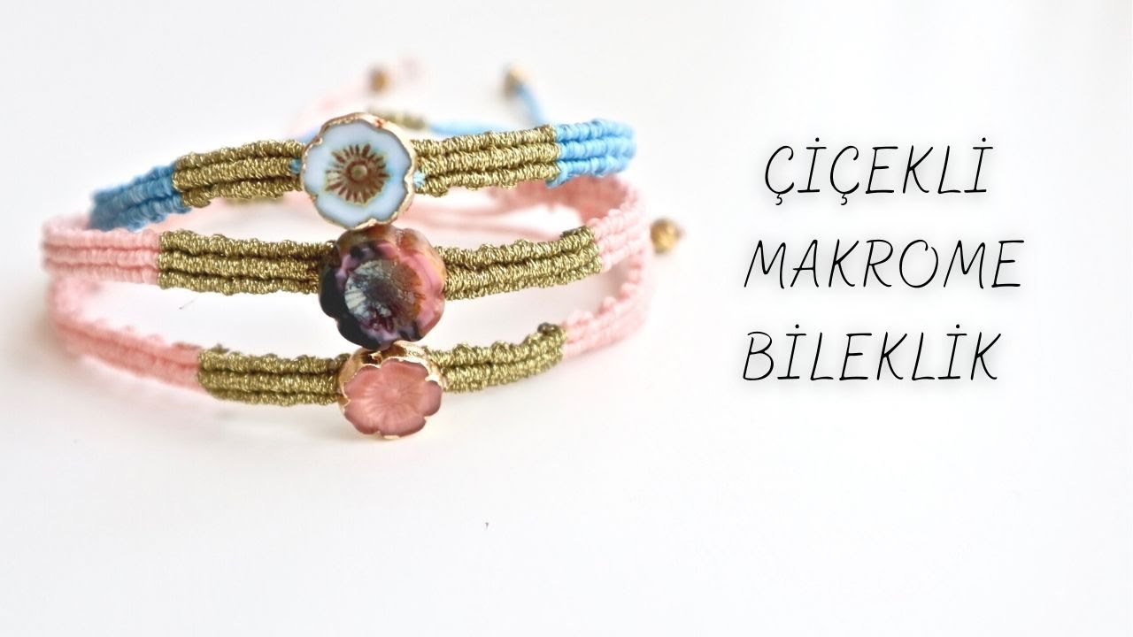 Makrome Düz Kordon Bileklik | Macrame Bracelet with Beads