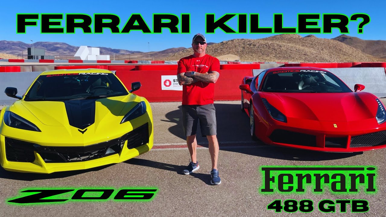 Is the C8 Z06 a Ferrari Killer? Ferrari 488 GTB on track comparison and review!