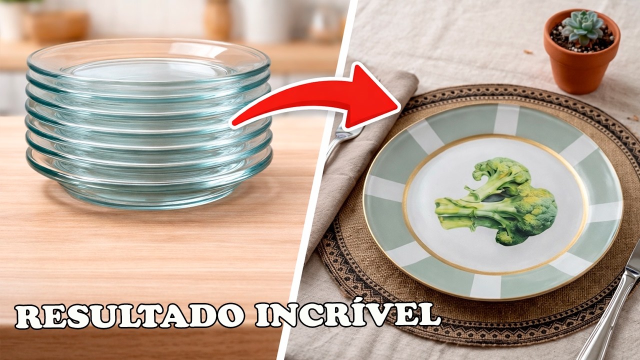 NUNCA MAIS USE PRATOS TRANSPARENTES - DECOUPAGE RÁPIDA E GASTANDO POUCO