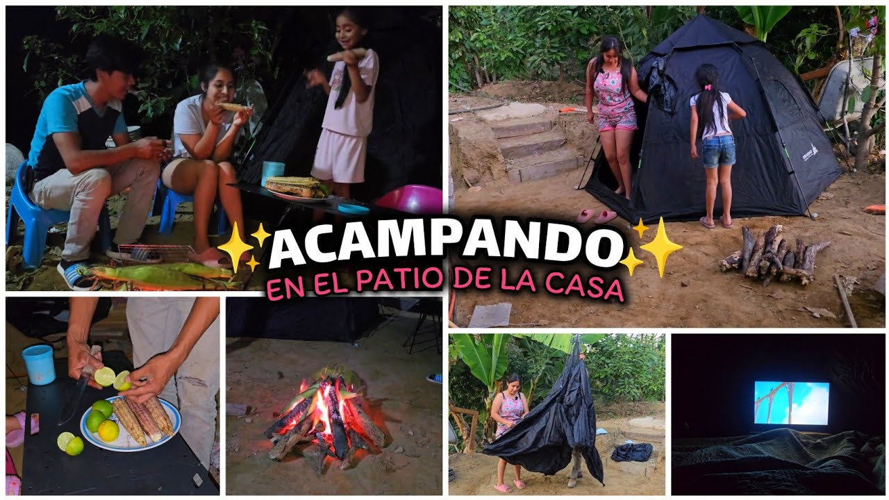 ACAMPANDO por PRIMERA VEZ en el PATIO de NUESTRA CASA 🏡 ✅️ Estrenamos Carpa de SANDIARIO AN4