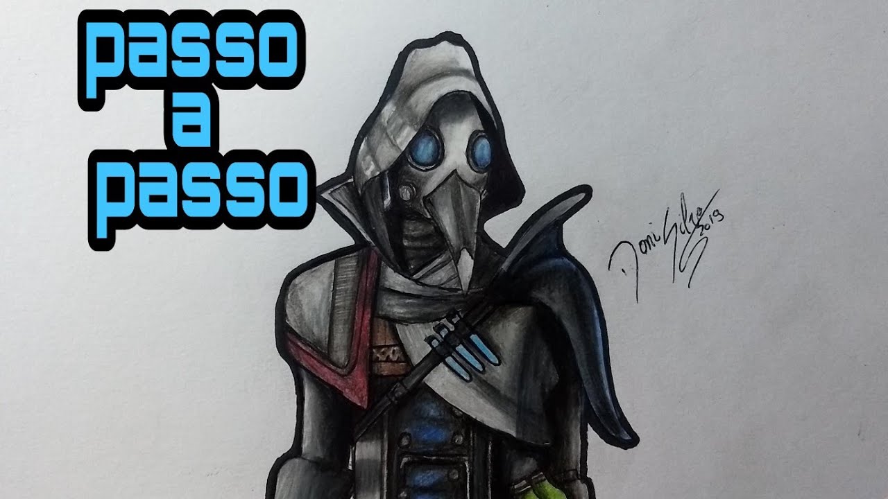 como desenhar a skin médico da peste negra do free fire passo a passo