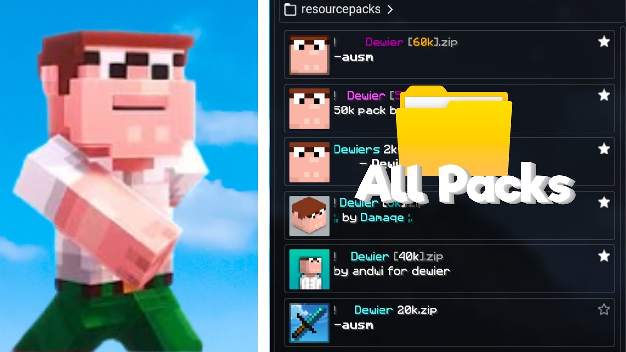 All of Dewier's texure packs | Best texure pack for Bedwars