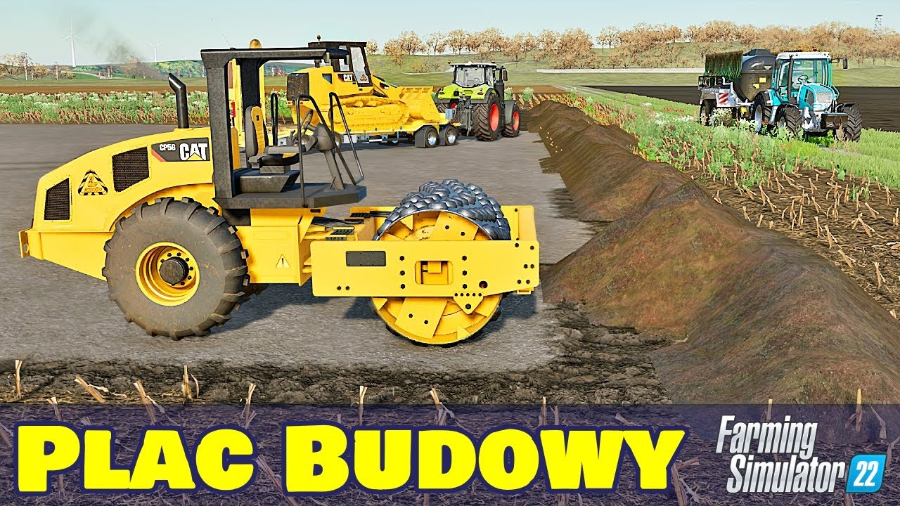 Równanie terenu pod nową oborę w Farming Simulator 22
