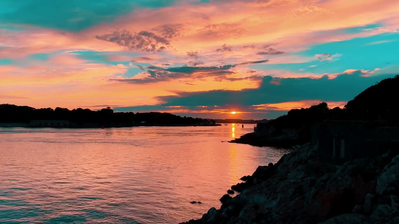 8hrs | 4K-🌅Watching the Warm Sunset from Cala Goloritzè, Sardinia, Italy - Scenic Relaxation Film
